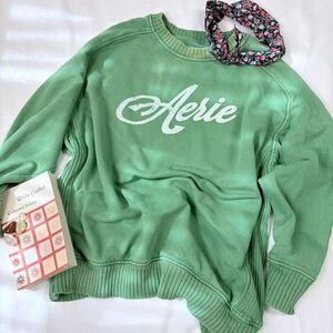 Aerie Women's Green Sweatshirt